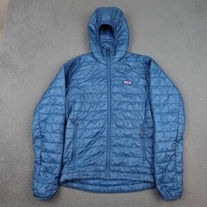Patagonia Nano Puff Jacket Mens XS Blue Hooded Full Zip Insulated Primaloft Coat